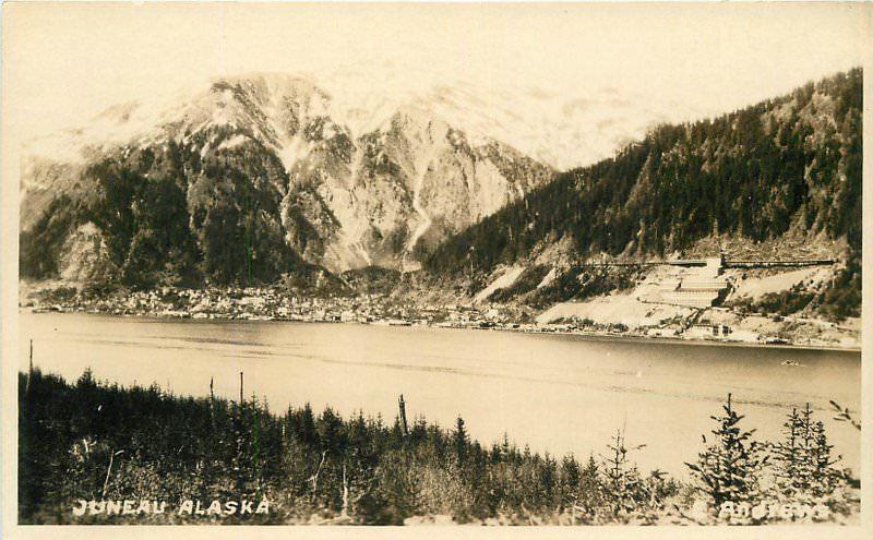 Andrews 1920s JUNEAU ALASKA Waterfront RPPC real photo postcard 3153