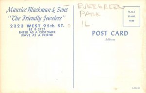 Chicago Evergreen Park Illinois Blackman & Sons Jewelers Exterior Vintage PC U77