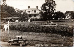 Baddeck Nova Scotia Hotel Baddeck NS Autos Unused Real Photo Postcard H9