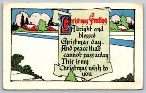 Vintage Xmas Christmas Postcard -Lynn Mass Cancel - West Lynn Station