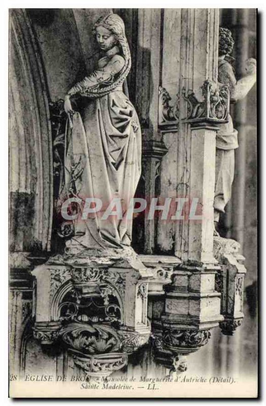 Postcard Old Brou Church Mausoleum of Margaret of Austria Detail Sainte Madel...