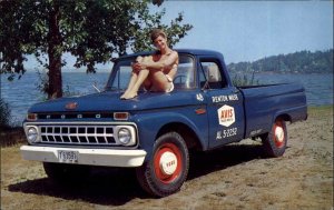 Renton Washington WA Truck Advertising Ford 3/4 Ton Pickup c1960 Postcard