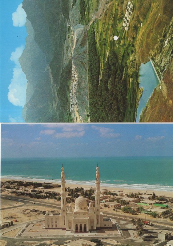 Dubai Wadi Hatta Jumaira Mosque 2x Arabic Postcard s