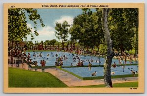 Tempe Beach AZ Arizona Public Swimming Pool Postcard O22