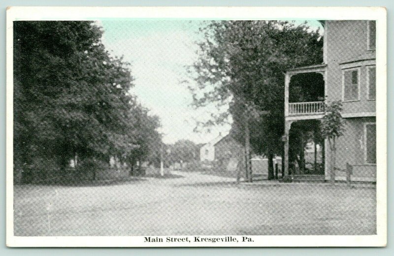 Kresgeville Pennsylvania~Main Street~Don't Blink~Road Out of Town~1920s Blue Sky 