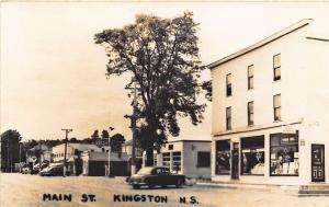 Kingston Nova Scotia Main Street View Storefronts Hines Pharmacy RPPC Postcard