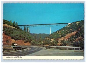 Vintage Auburn Foresthill Bridge, North Fork American River. Postcard &DE