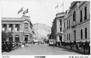 Chile Calle Prat Dog Bus Transatlantico RPPC vintage postcard B949