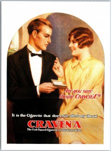 CRAVEN A THE CORK-TIPPED CIGARETTE VINTAGE SMOKER ROMANCE JUMBO SIZE 7 X 5