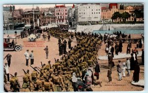 BOULOGNE, FRANCE Street Scene BRITISH HIGHLANDERS WWI Military 1910s Postcard