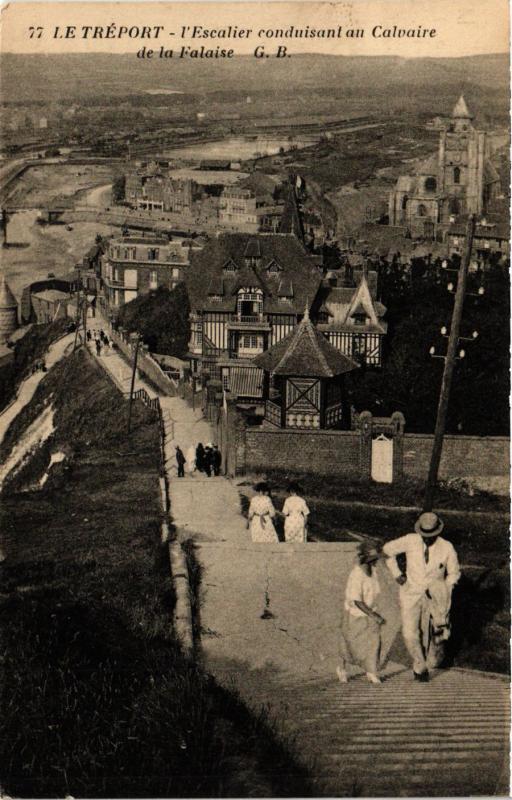 CPA Le TRÉPORT-L'Escalier conduisant au Calvaire de la Falaise (349036)