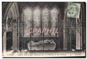 Postcard Old Cannes St George's Chapel high monument the Memory of the Duke o...