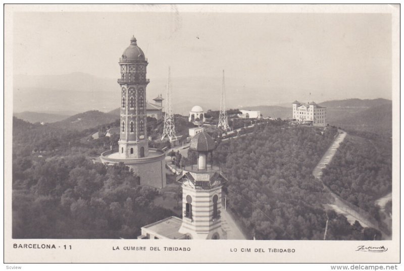 RP: BARCELONA , Spain , 1929 ; La Cumbre Del Tibidabo [Wireless station in ba...
