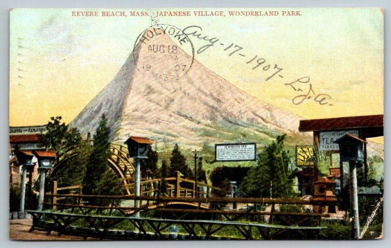 1917  Revere Beach  Massachusetts  Japanese Village Wonderland Park  Postcard