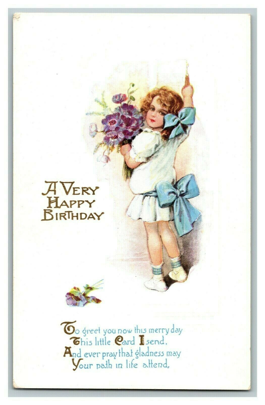 Birthday Poem Young Girl Purple Flower