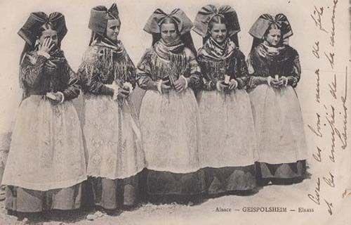 Geispolsheim Strasborg Germany Ladies German Antique Fashion Vintage Postcard