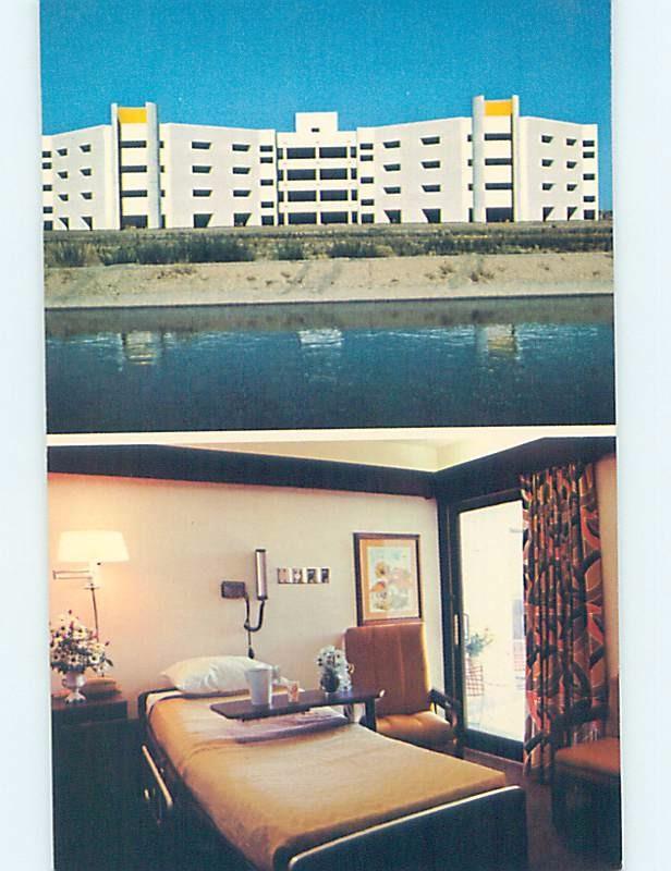 Pre-1980 TWO HOSPITAL VIEWS ON ONE POSTCARD Mesa - Near Phoenix AZ d5440-12