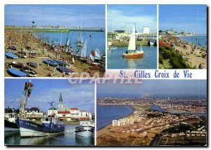 Modern Postcard The Vendee Tourism Saint Gilles Croix de Vie Port Beaches