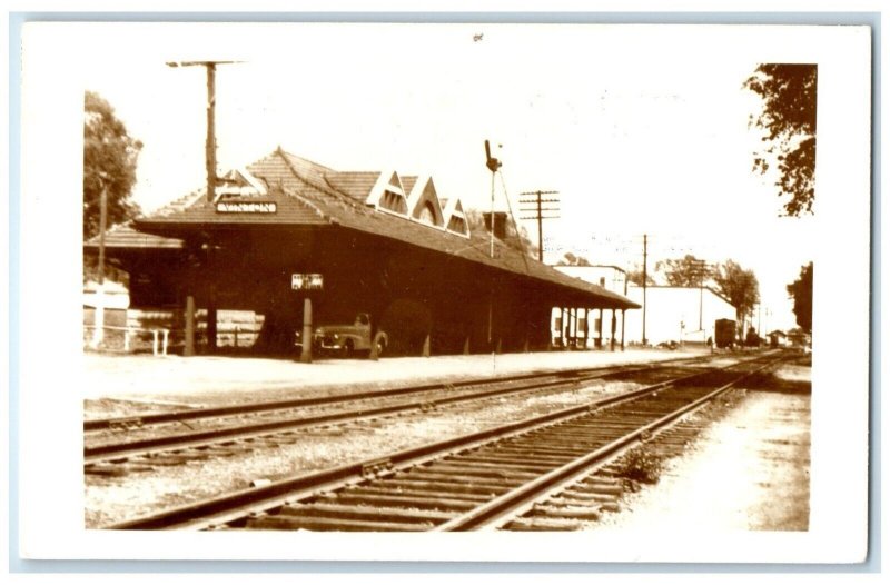 c1960's Unknown Iowa IA Railroad Vintage Train Depot Station RPPC Photo Postcard