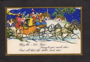 New Year Greetings Postcard Cheer Christmas Seal Tied Lynn Massachusetts MA