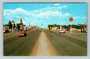 Tucumcari NM-New Mexico, Coast To Coast Highway, Gulf Chrome Postcard 