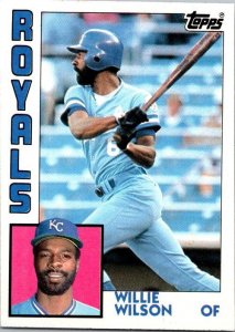 1984 Topps Baseball Card Willie Wilson Kansas City Royals sk3562
