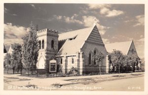Douglas Arizona St. Stephen's Episcopal Church Real Photo Vintage Postcard U5653