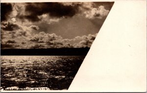 1907 Real Photo Postcard Moonlight on Silver Lake, Wyoming County, New York