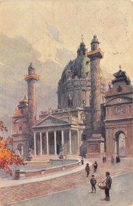 Lot 20 austria wien karlskirche vienna painting postcard