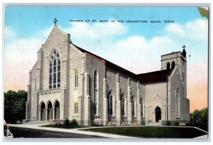 1945 Church St. Mary Assumption Exterior Building Waco Texas TX Vintage Postcard 