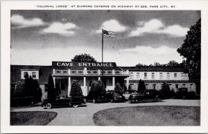 Colonial Lodge Park City KY Diamond Caverns USA Vintage Litho Postcard H31