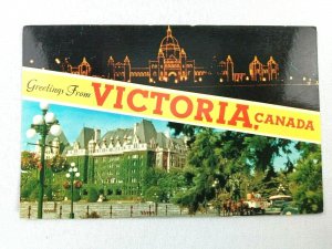 Vintage Postcard Greetings from Victoria Canada Parliament Building Empress Hote