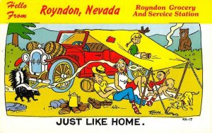 Royndon, Nevada Service Station Ryndon Camping Comic c1960s Vintage Postcard