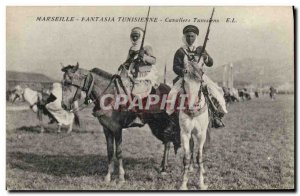 Old Postcard Militaria Marseille Tunisia Tunisian riders Fantasia