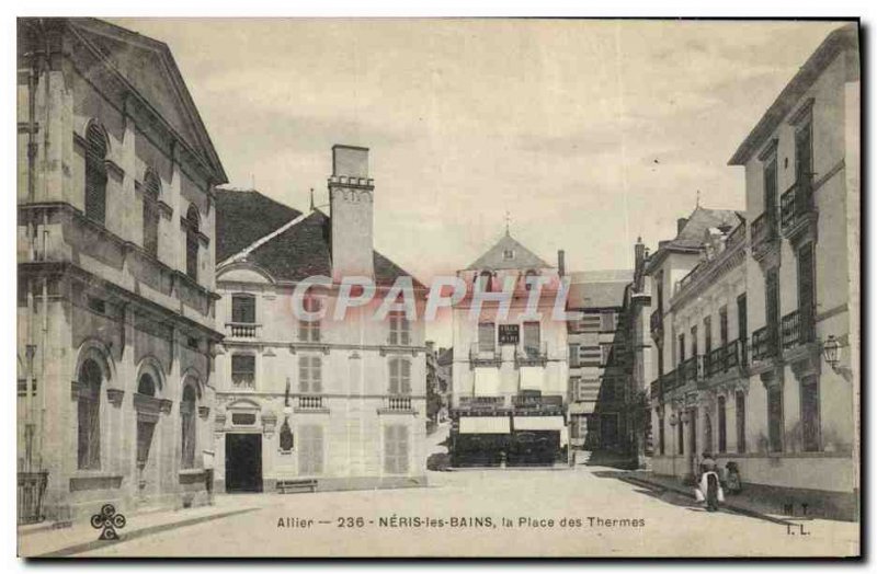 Old Postcard Neris Les Bains Place Des Thermes
