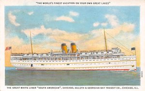 South American Chicago Duluth & Georgian Bay Transit Co Ship Unused 