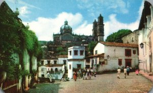 Vintage Postcard Vista De La Catedral De Santa Prisca De Taxco Guerrero Mexico