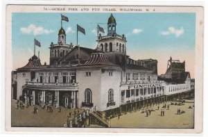 Ocean Pier & Fun Chase New Jersey 1931 postcard