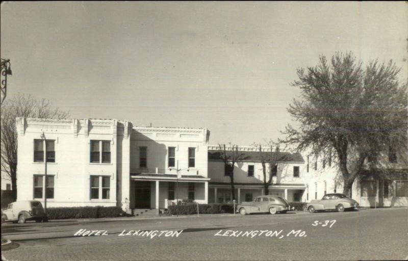 Lexington MO Hotel Lexington Old Cars Real Photo Postcard