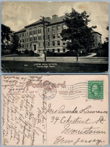 CAMBRIDGE MA LATIN HIGH SCHOOL 1917 ANTIQUE POSTCARD