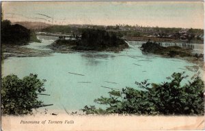 Aerial Panorama of Turners Falls MA c1911 Vintage Postcard V14