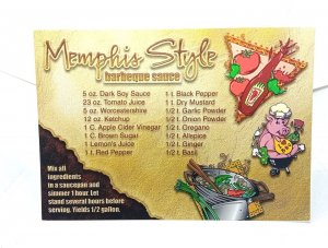 Memphis Style Barbesue Sauce Vintage Cooking Recipe Postcard New Unused USA