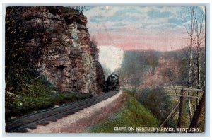 1916 Cliff On Kentucky River Train Railroad Scene KY Antique Posted Postcard