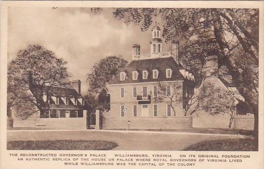 The Reconstructed Governor's Palace Williamsburg Virginia Albertype 1925