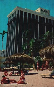 Vintage Postcard Doral Hotel On The Ocean Tahitian Beach Serene Lovely Spot Fla.