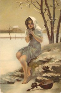 La Cigale, by Saynes-Grassot Fine art, painting, Stengel postcard # 29007