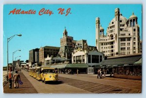 Atlantic City New Jersey Postcard Exterior Building Miniature Train 1960 Vintage