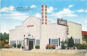 Postcard 1946 Georgia Savannah Dodson Tavern occupational Kropp Linen 24-21