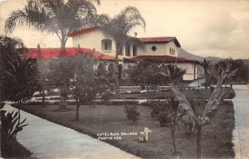 HOTEL RUIZ GALINDO FORTIN VERACRUZ MEXICO POSTCARD 1940