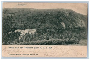 Hessen Germany Postcard Greetings from Schluchtern Hotel Defranoux c1950's